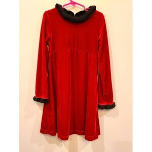 The Children's Place Dress Youth Girls 6/7 Red Velour Santa Christmas Winter